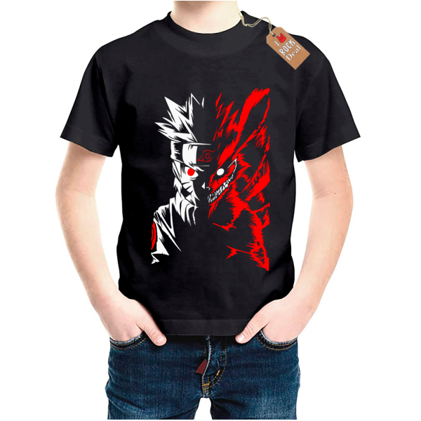 Naruto Anime Two Faces Παιδικό T-shirt Μαύρο