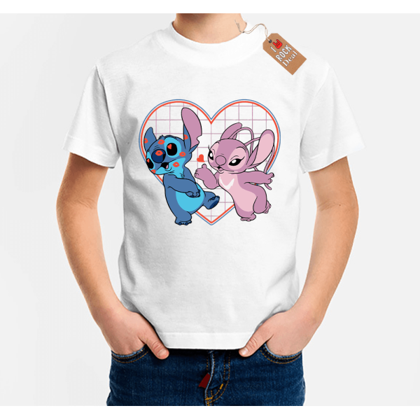 Stitch & Angel παιδική κοντομάνικη μπλούζα σε άσπρο χρώμα