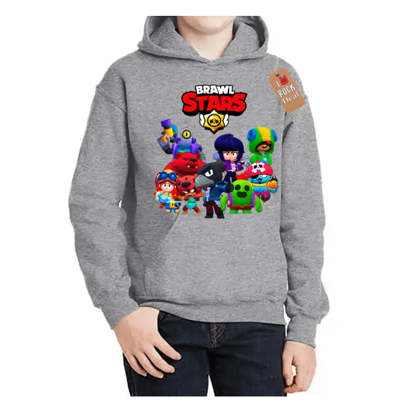 BRAWL STARS Φούτερ Με Κουκούλα Γκρί παιδικό
