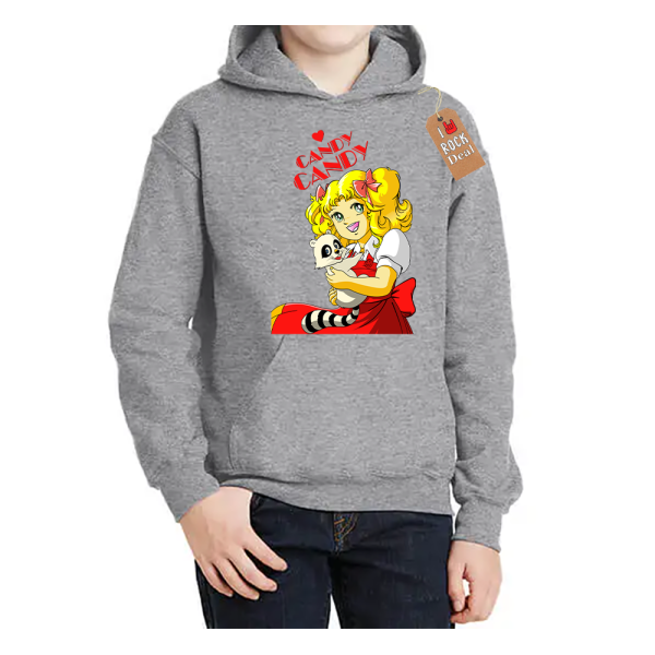 Κάντυ Κάντυ "Candy Candy" Παιδικό Φούτερ με κουκούλα σε Γκρί χρώμα