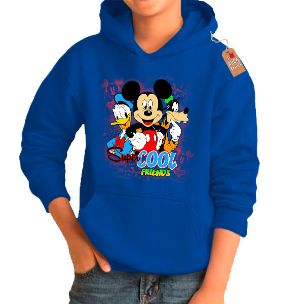 Μίκυ Μαους Super Cool Friends Παιδικό Φούτερ με κουκούλα σε Μπλέ χρώμα