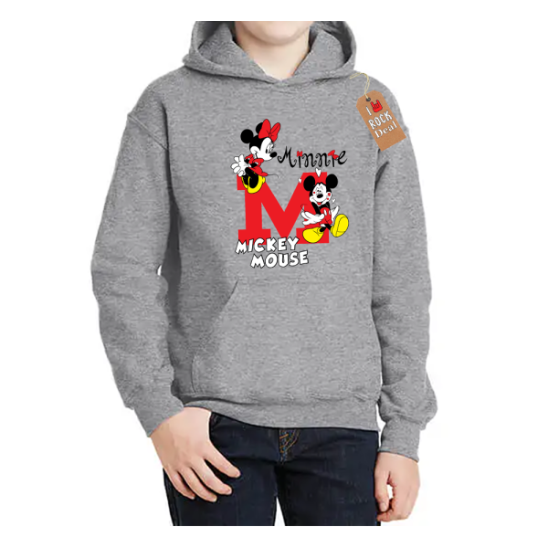 Μίκυ & Μίνι Παιδικό Φούτερ με κουκούλα σε Γκρί χρώμα