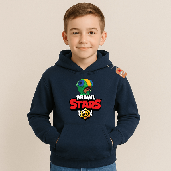 BRAWL STARS παιδικό φούτερ με κουκούλα σε μπλε Navy χρώμα