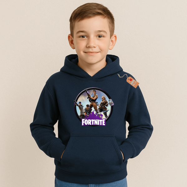 FORTNITE Παιδικό Φούτερ με Κουκούλα Μαύρο