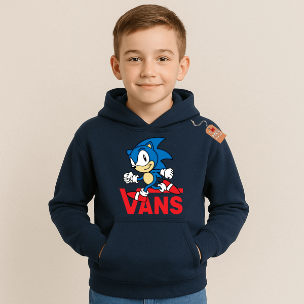 SONIC VANS παιδικό φούτερ με κουκούλα σε μπλε Navy χρώμα