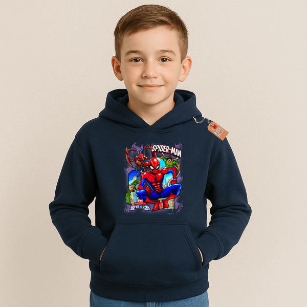 SPIDERMAN παιδικό φούτερ με κουκούλα σε μπλε Navy χρώμα