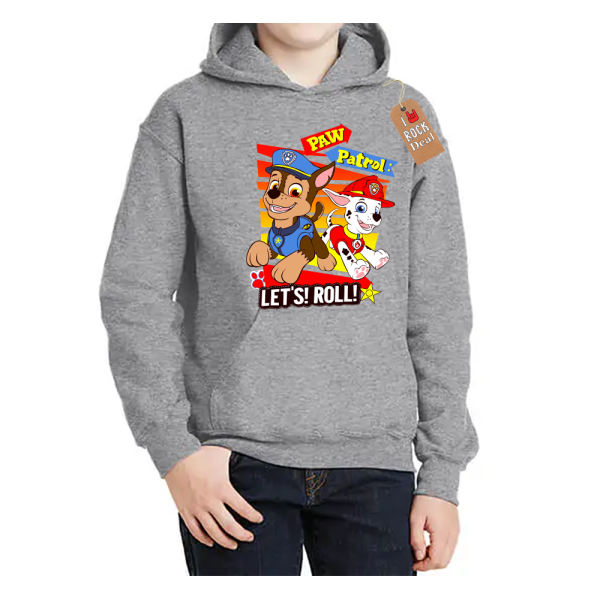 PAW PATROL Let's Roll ! Παιδικό Φούτερ με κουκούλα σε Γκρί χρώμα