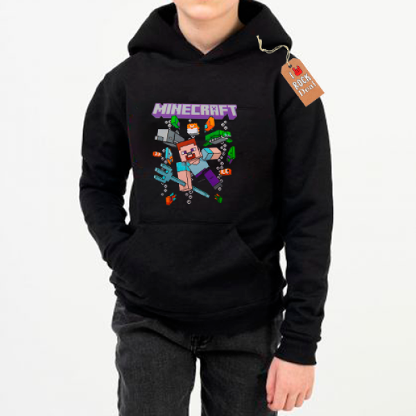 MINECRAFT Φούτερ Με Κουκούλα Μαύρο παιδικό