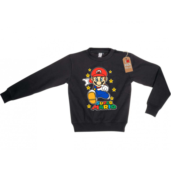 SUPER MARIO Φούτερ Μαύρο Παιδικό