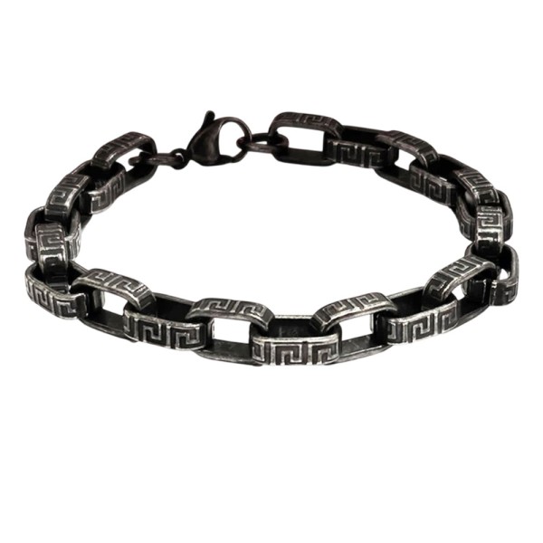 Ατσάλινο Βραχιόλι Με Οβάλ Κρίκους Μαίανδρος