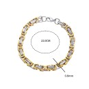 Ατσάλινο Βραχιόλι Καδένα Δίχρωμο 0.8MM