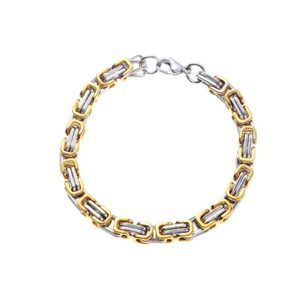 Ατσάλινο Βραχιόλι Με Δίχρωμη Αλυσίδα 50mm