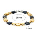 Ατσάλινο Βραχιόλι Πλακέ Δίχρωμο